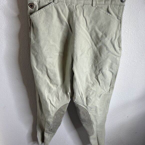 ARIAT Sport Women’s Breeches Pants 30R Biege Horse Riding Equestrian Side Zip - Picture 2 of 15
